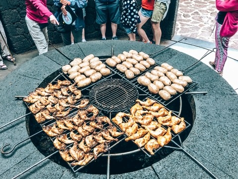 De grill van het Restaurante del Diablo. Kindvriendelijke restaurants in Lanzarote 